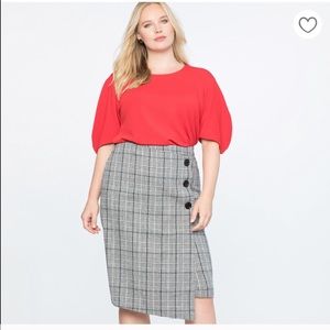 Eloquii Plaid Column Skirt Sz 18 NWT